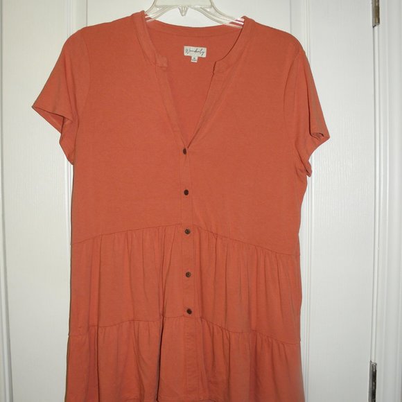 Wonderly Tunic, Coral, XL - Picture 1 of 4